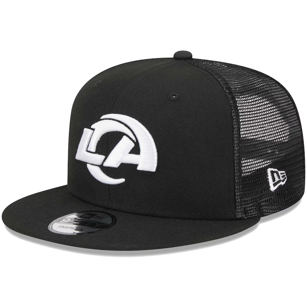 LOS ANGELES RAMS EVERGREEN TRUCKER 9FIFTY SNAPBACK HAT - BLACK/WHITE