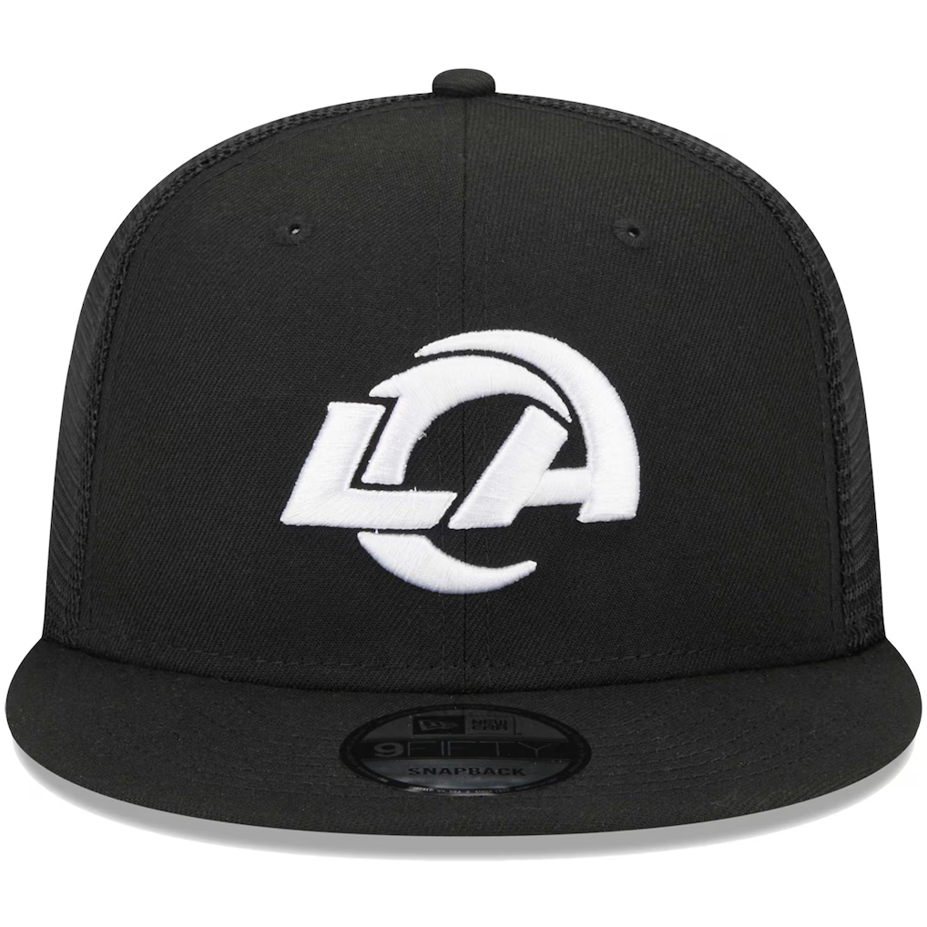 LOS ANGELES RAMS EVERGREEN TRUCKER 9FIFTY SNAPBACK HAT - BLACK/WHITE
