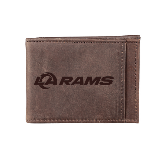 LOS ANGELES RAMS FRONT POCKET SLIM CARD HOLDER WITH RFID BLOCKING