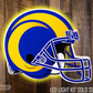 LOS ANGELES RAMS HELMET 3D VINTAGE METAL WALL ART -21.5" X 16"