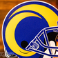 LOS ANGELES RAMS HELMET 3D VINTAGE METAL WALL ART -21.5" X 16"