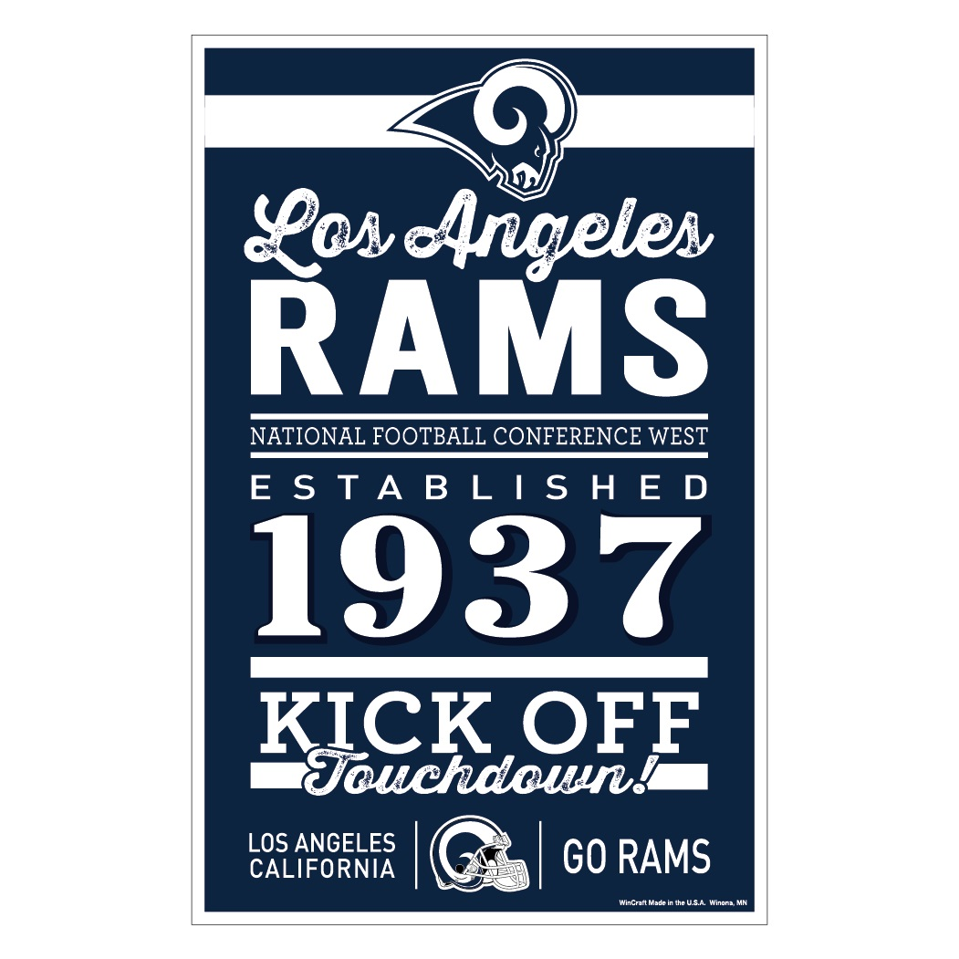 LOS ANGELES RAMS HOME WORDAGE 11X17 WALL SIGN – JR'S SPORTS