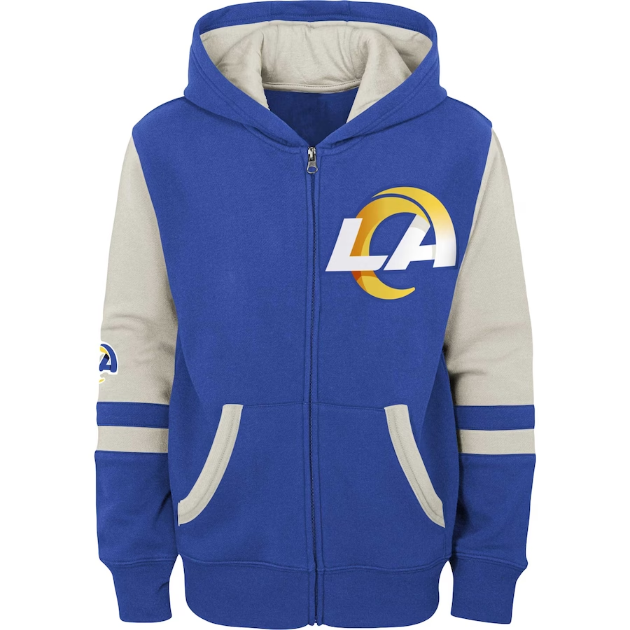 LOS ANGELES RAMS INFANT FULL ZIP STADIUM COLOR BLOCK HOODED SWEATSHIRT