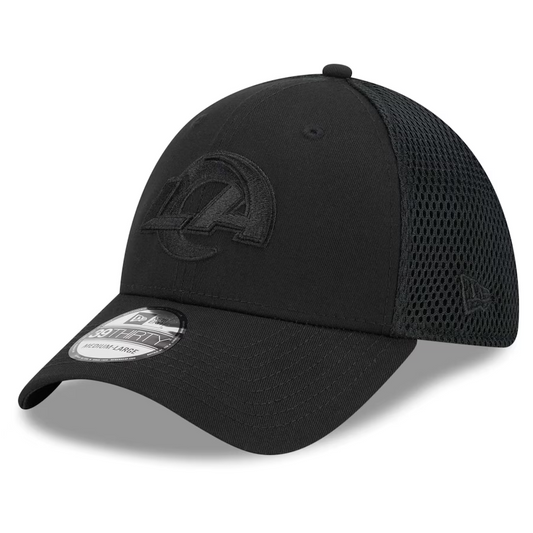 LOS ANGELES RAMS MAIN NEO 39THIRTY FLEX FIT HAT - BLACK/BLACK