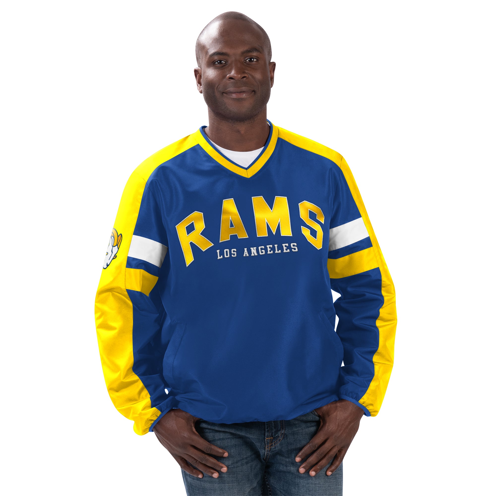 LOS ANGELES RAMS MEN'S DRAFT PICK PULLOVER JACKET - BLUE – JR'S SPORTS