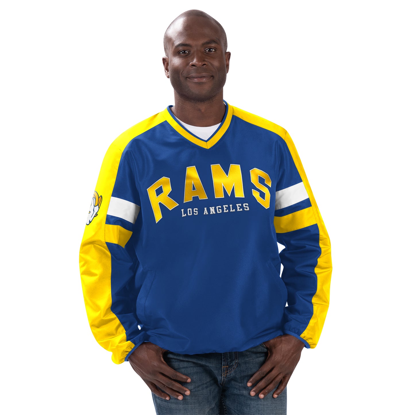 LOS ANGELES RAMS MEN'S DRAFT PICK PULLOVER JACKET - BLUE