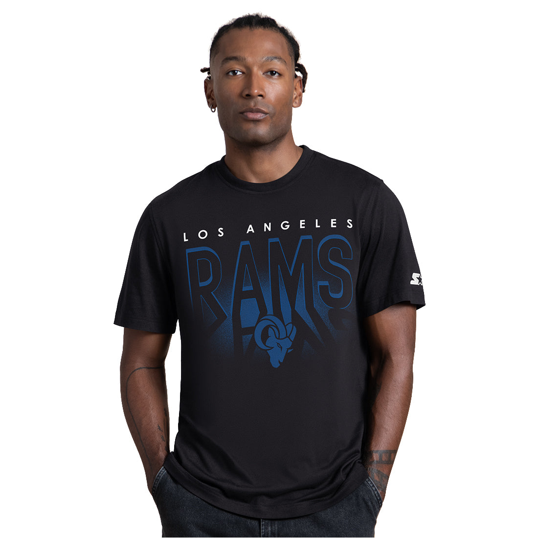 LOS ANGELES RAMS MEN'S G-III BY CARL BANKS BACKLIT T-SHIRT - BLACK