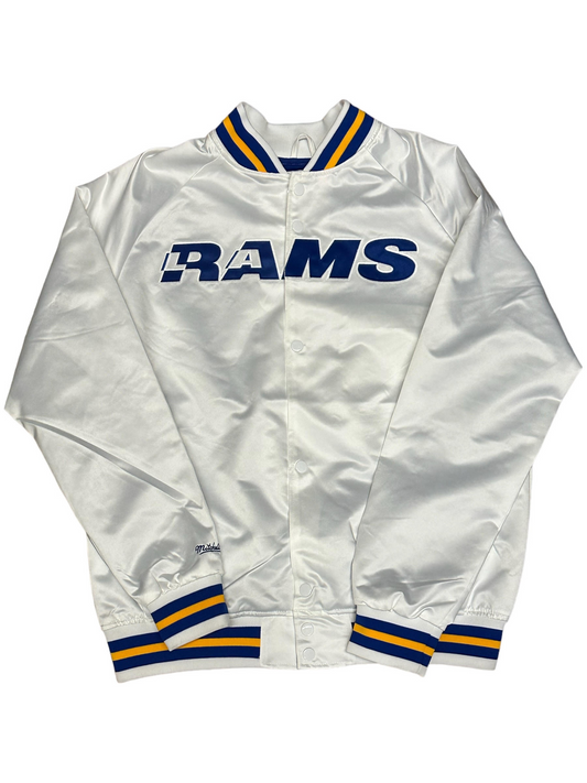 CHAQUETA LIGERA DE SATÉN PARA HOMBRE LOS ANGELES RAMS - BLANCO