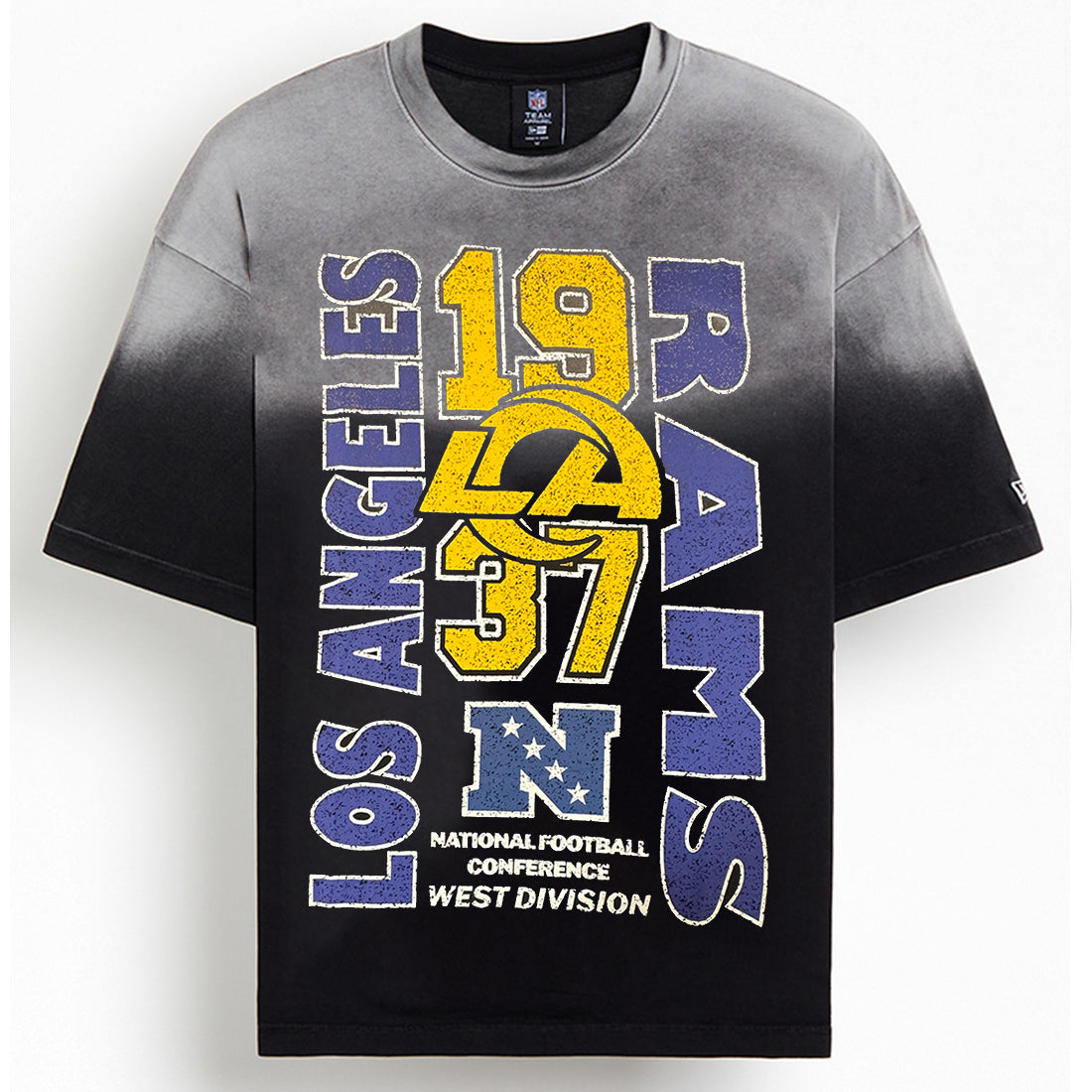 LOS ANGELES RAMS MEN'S NEW ERA SPORTS CLASSIC T-SHIRT - BLACK/GRAY