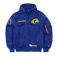 LOS ANGELES RAMS MEN'S NEWERA X ALPHA INDUSTRIES L-2B HOODED BOMBER JACKET - BLUE