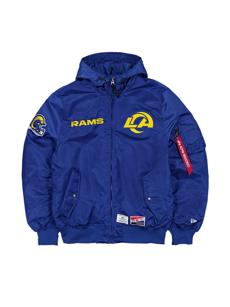 LOS ANGELES RAMS MEN'S NEWERA X ALPHA INDUSTRIES L-2B HOODED
