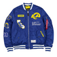 LOS ANGELES RAMS MEN'S NEWERA X ALPHA INDUSTRIES MA-1 BOMBER JACKET - BLUE
