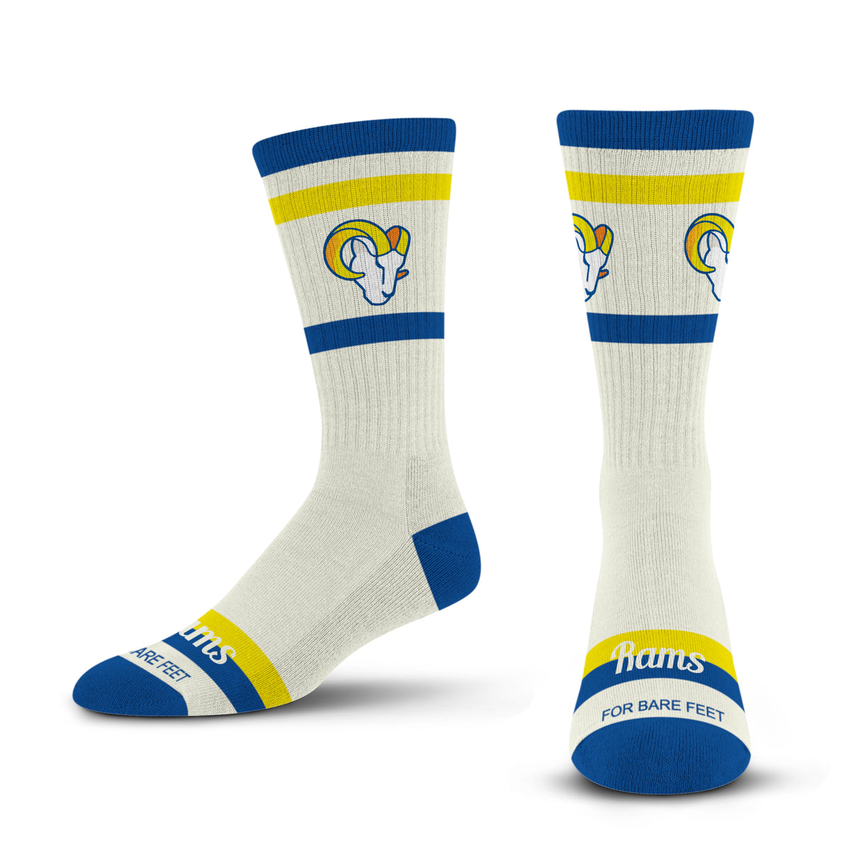 LOS ANGELES RAMS MEN'S STRIPED FAME SOCKS - CREAM