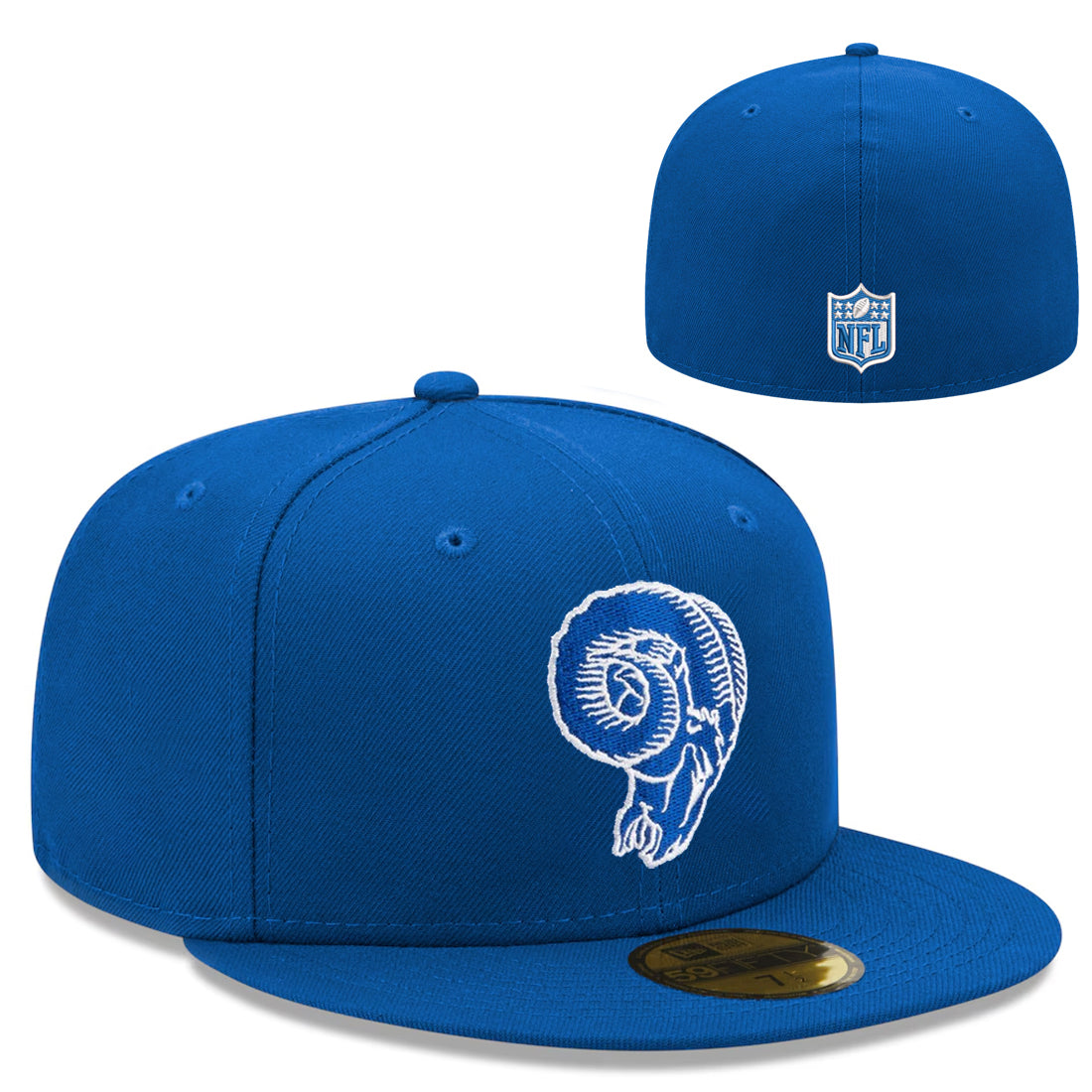 LOS ANGELES RAMS NEW ERA RETRO CUSTOM 59FIFTY FITTED HAT - BLUE