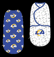 LOS ANGELES RAMS NEWBORN 2-PACK WRAP SWADDLE SET