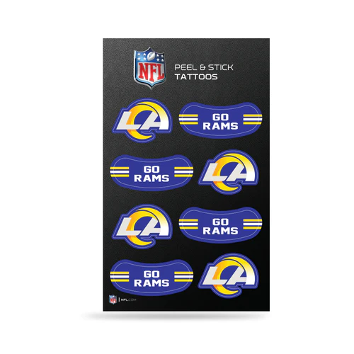 LOS ANGELES RAMS PEEL & STICK TEMPORARY FACE TATTOOS AND EYE BLACK