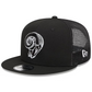 LOS ANGELES RAMS RETRO EVERGREEN TRUCKER 9FIFTY SNAPBACK HAT - BLACK/WHITE