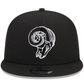 LOS ANGELES RAMS RETRO EVERGREEN TRUCKER 9FIFTY SNAPBACK HAT - BLACK/WHITE