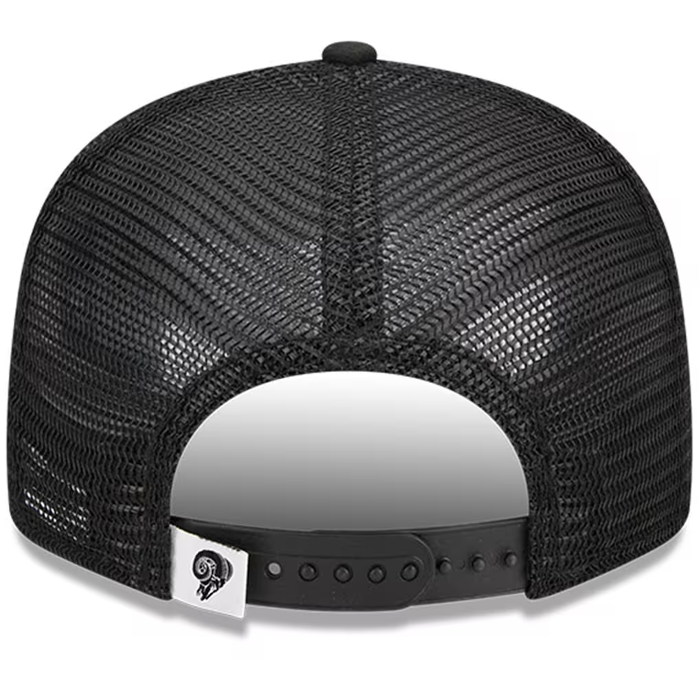 LOS ANGELES RAMS RETRO EVERGREEN TRUCKER 9FIFTY SNAPBACK HAT - BLACK/WHITE