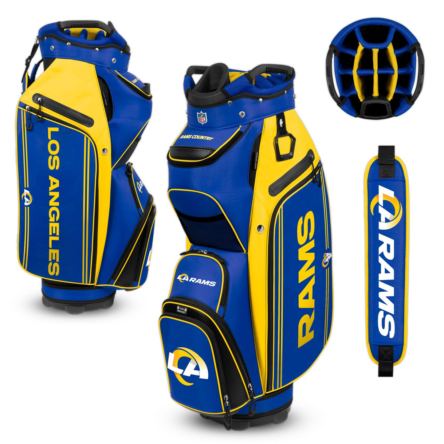 LOS ANGELES RAMS TEAM EFFORT BUCKET III COOLER CART GOLF BAG