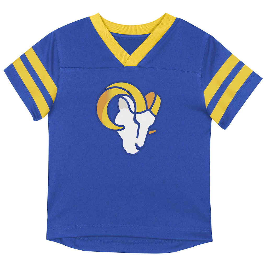 LOS ANGELES RAMS TODDLER OUTERSTUFF RED ZONE T-SHIRT & PANT SET - ROYAL/GOLD