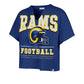 LOS ANGELES RAMS WOMEN'S '47 BRAND ELATION OVERSIZED NOTCH T-SHIRT - ROYAL BLUE