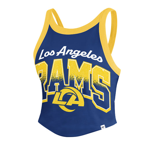 LOS ANGELES RAMS WOMEN'S '47 BRAND SHIMMER SHADOW TANK TOP - BLUE/YELLOW