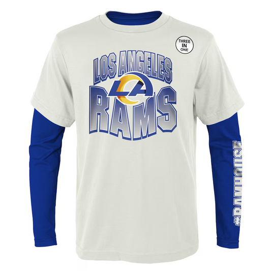 LOS ANGELES RAMS YOUTH GAME DAY T-SHIRT COMBO SET - BONE WHITE/BLUE