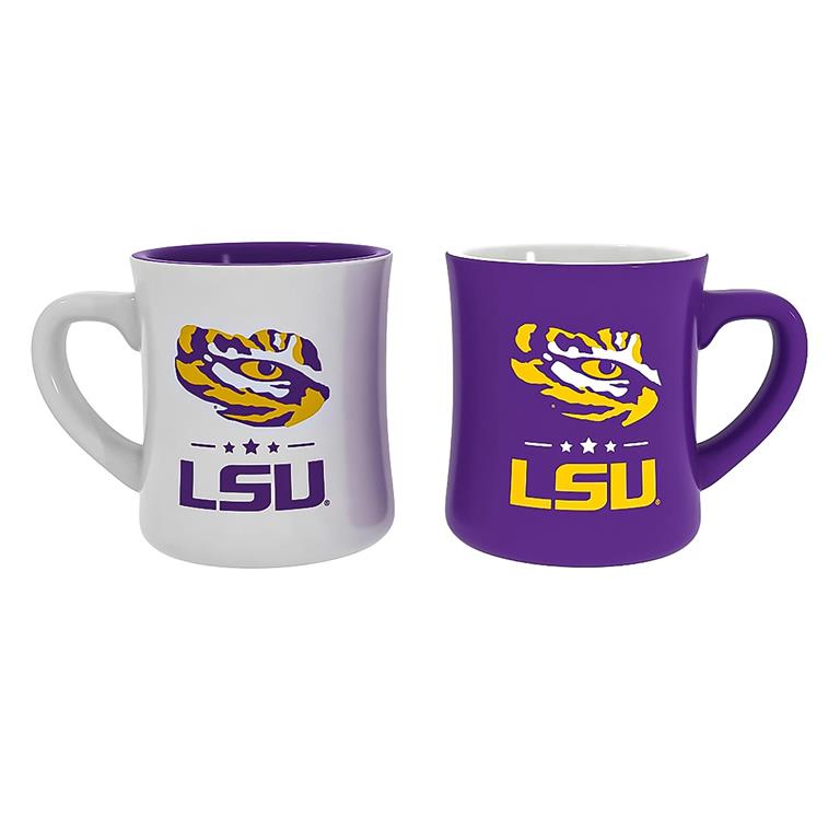 LSU TIGERS 10OZ CERAMIC CUP 2-PIECE SET 