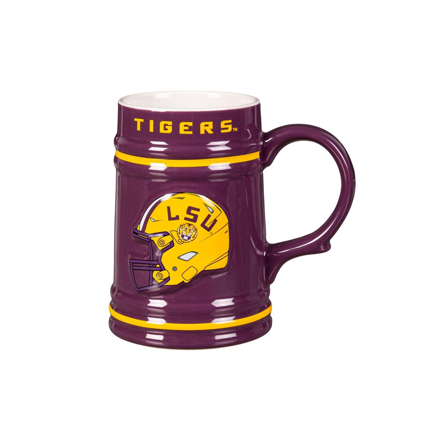 LSU TIGERS 24OZ CERAMIC STEIN CUP WITH GIFT BOX