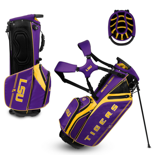 LSU TIGERS TEAM EFFORT CADDIE CARRY HYBRID GOLF BAG