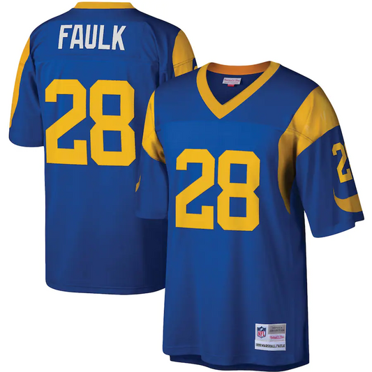 JERSEY PREMIER MITCHELL &amp; NESS PARA HOMBRE MARSHAL FAULK LOS ANGELES RAMS