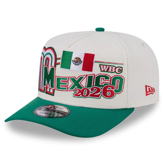 MEXICO NEW ERA CLASSIC 9FIFTY A-FRAME SNAPBACK HAT - CHROME WHITE/GREEN