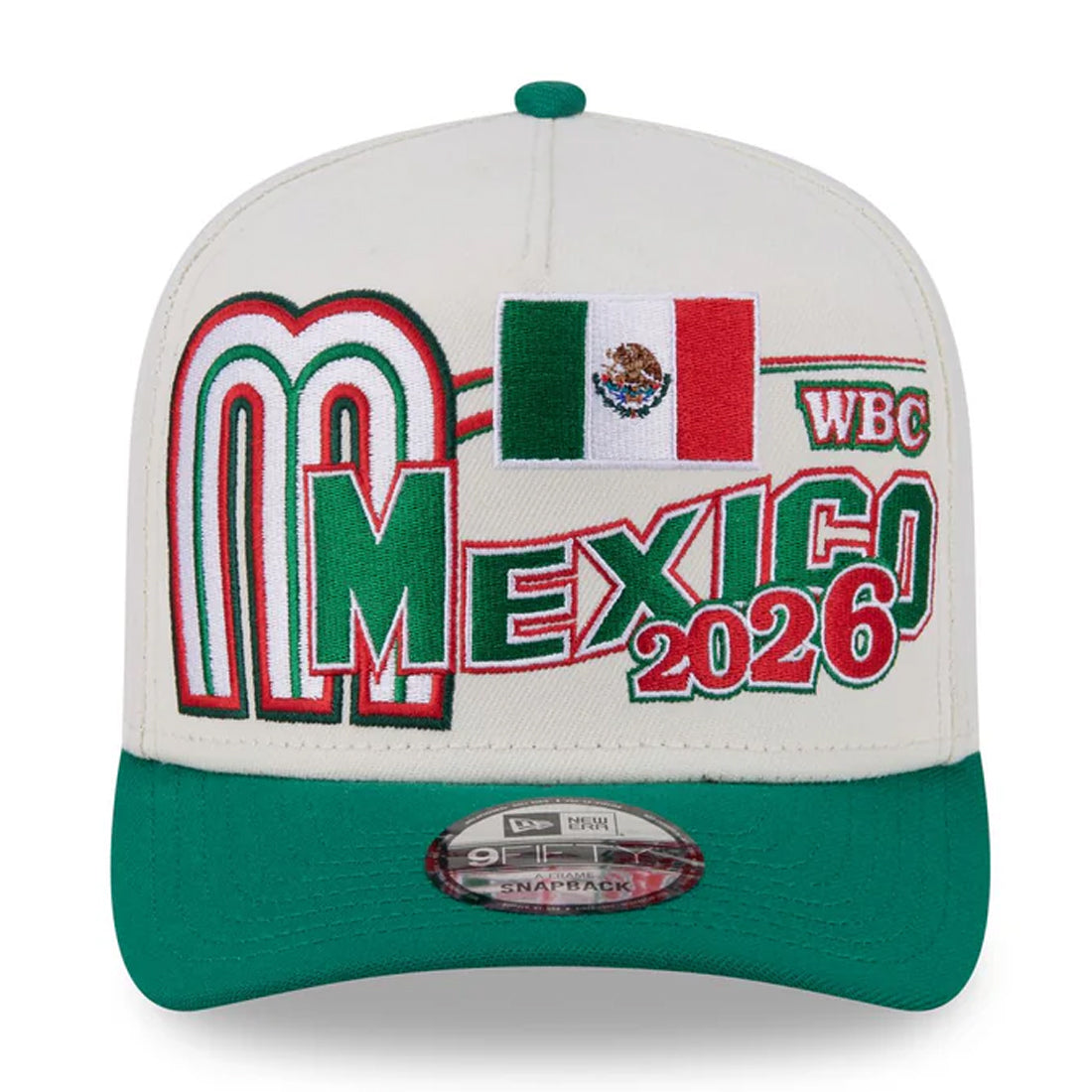 MEXICO NEW ERA CLASSIC 9FIFTY A-FRAME SNAPBACK HAT - CHROME WHITE/GREEN