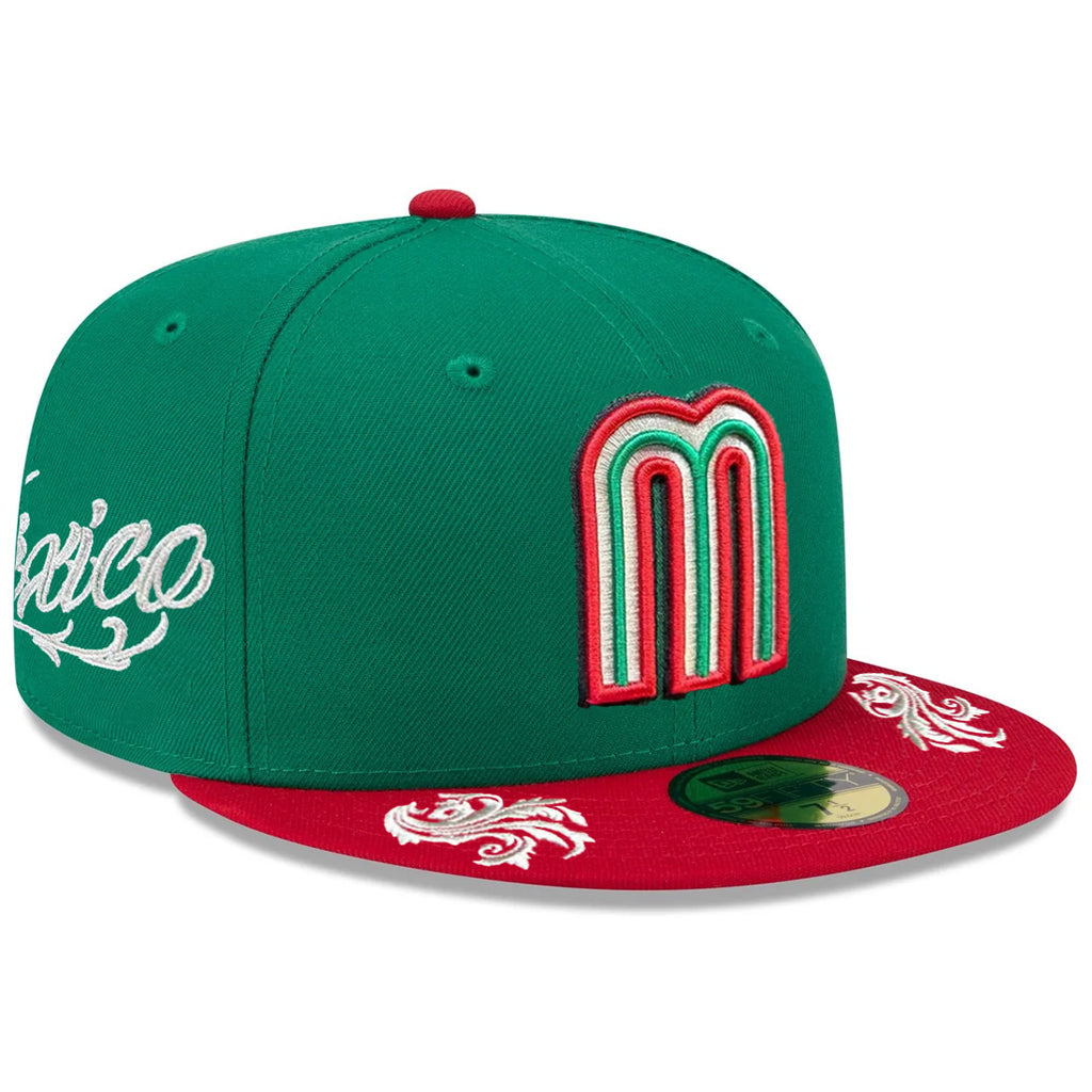 MEXICO NEW ERA WORDMARK 59FIFTY FITTED HAT - GREEN/RED