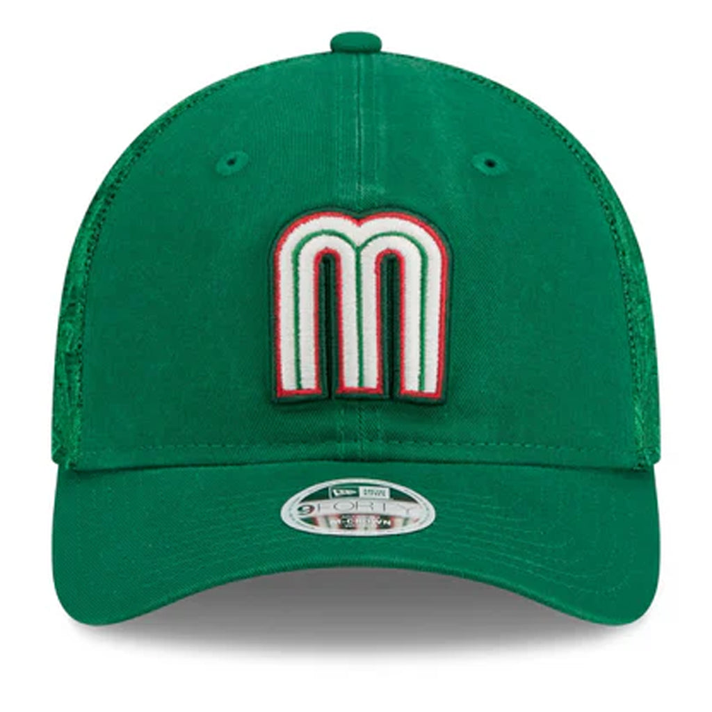 MEXICO WBC WOMEN'S FLORAL MESH 9FORTY M-CROWN TRUCKER HAT - GREEN