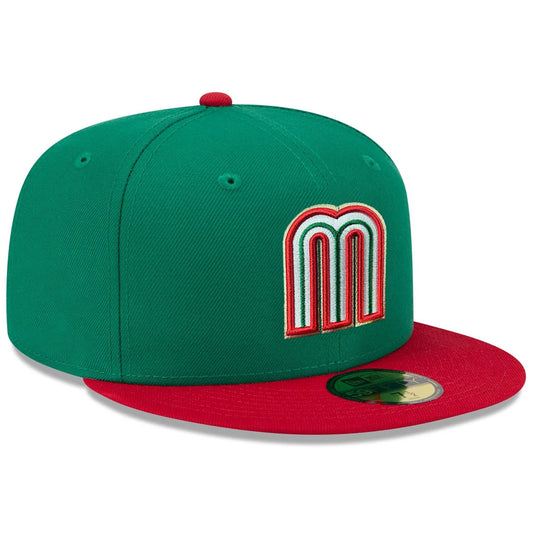 MEXICO WORLD BASEBALL CLASSIC CUSTOM 59FIFTY FITTED HAT - KELLY GREEN/RED