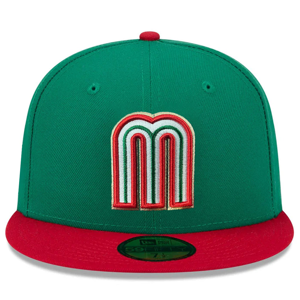 MEXICO WORLD BASEBALL CLASSIC CUSTOM 59FIFTY FITTED HAT - KELLY GREEN/RED
