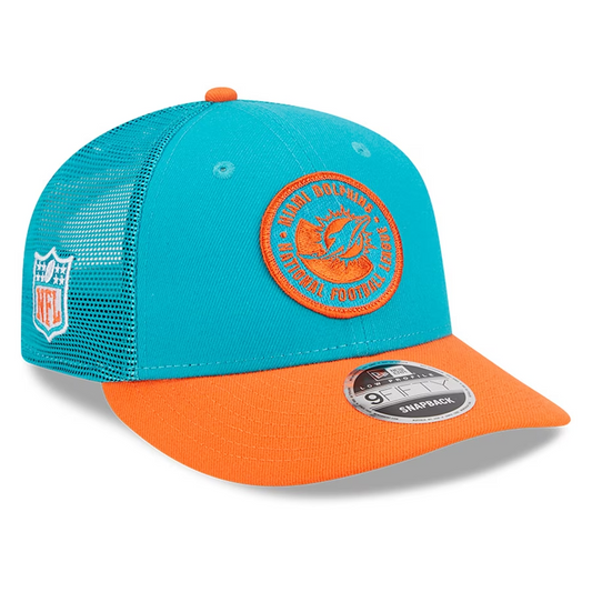 GORRA SNAPBACK 9FIFTY DE PERFIL BAJO DE LA LÍNEA LATERAL DE LOS MIAMI DOLPHINS 2023