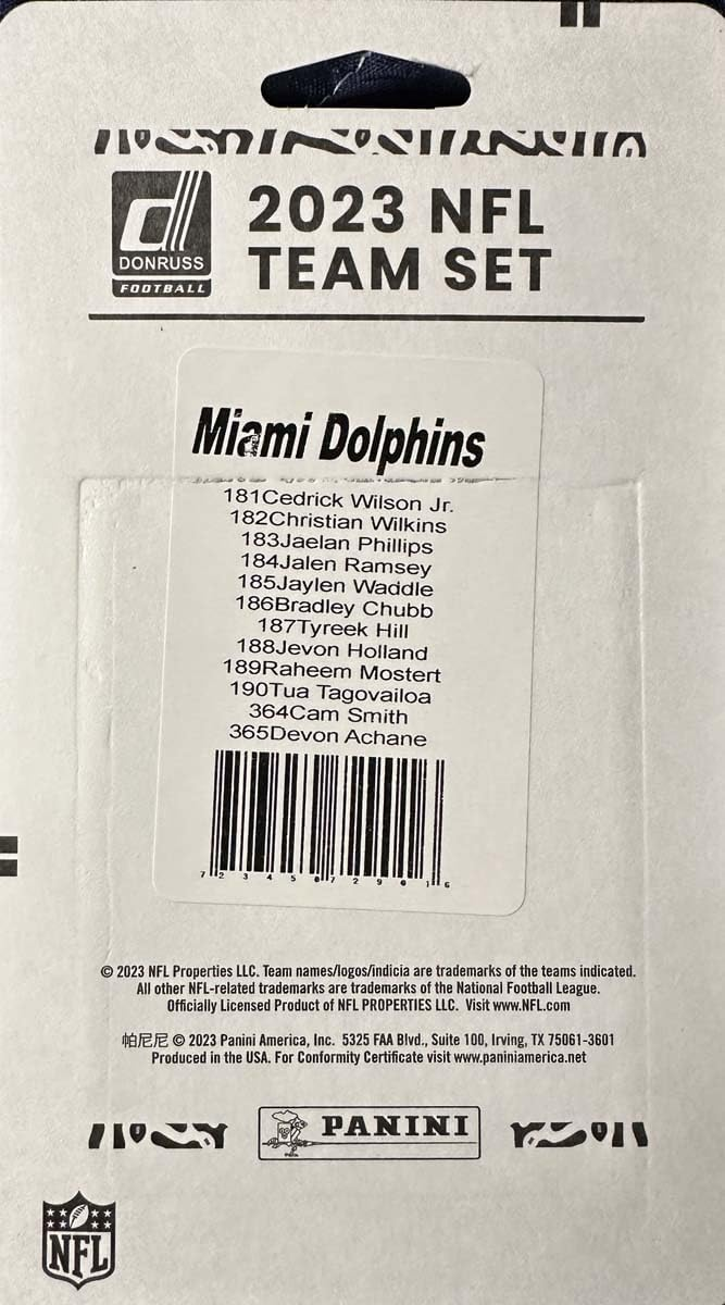 MIAMI DOLPHINS 2023 TEAM SET BY DONRUSS