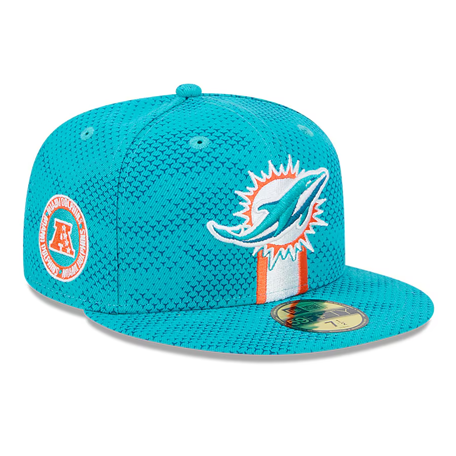 MIAMI DOLPHINS 2024 NFL SIDELINE 59FIFTY FITTED HAT - AQUA – JR'S