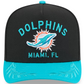 MIAMI DOLPHINS 2025 NFL DRAFT 9FIFTY A-FRAME SNAPBACK HAT - BLACK/AQUA