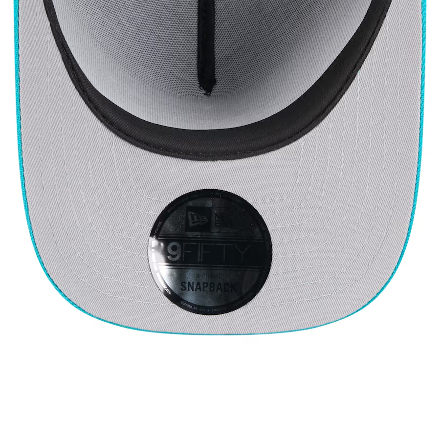 MIAMI DOLPHINS 2025 NFL DRAFT 9FIFTY A-FRAME SNAPBACK HAT - BLACK/AQUA