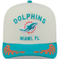 MIAMI DOLPHINS 2025 NFL DRAFT 9FIFTY A-FRAME SNAPBACK HAT - CHROME WHITE/AQUA