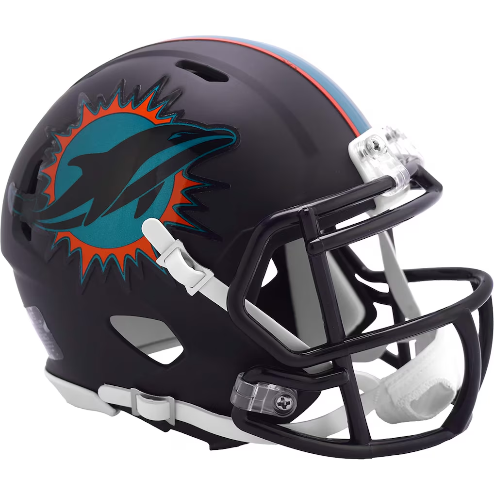 MIAMI DOLPHINS 2025 NFL RIVALRIES ONFIELD ALTERNATE RIDDELL SPEED MINI HELMET