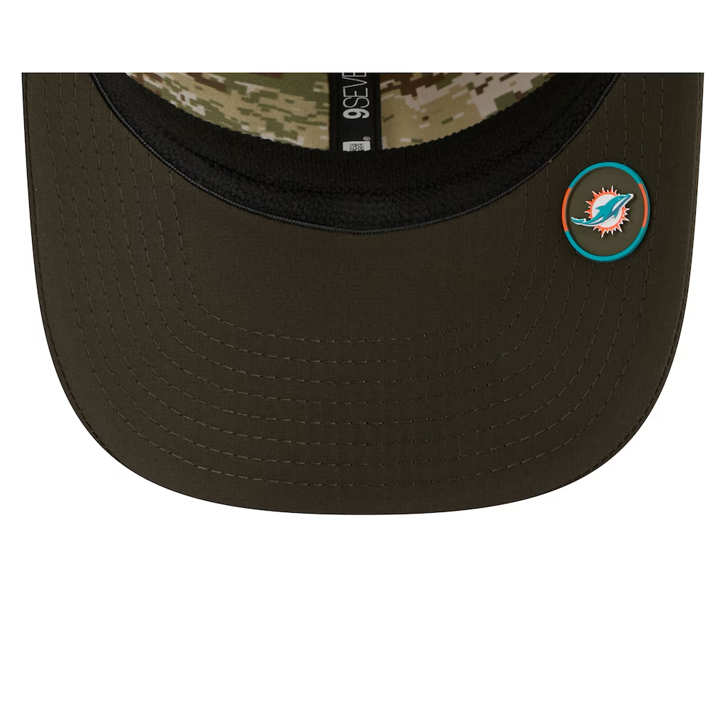MIAMI DOLPHINS 2025 NFL SALUTE TO SERVICE 9SEVENTY ADJUSTABLE HAT - GREEN