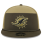 MIAMI DOLPHINS 2025 NFL SALUTE TO SERVICE SPLIT PANEL 9FIFTY SNAPBACK HAT - DARK GREEN