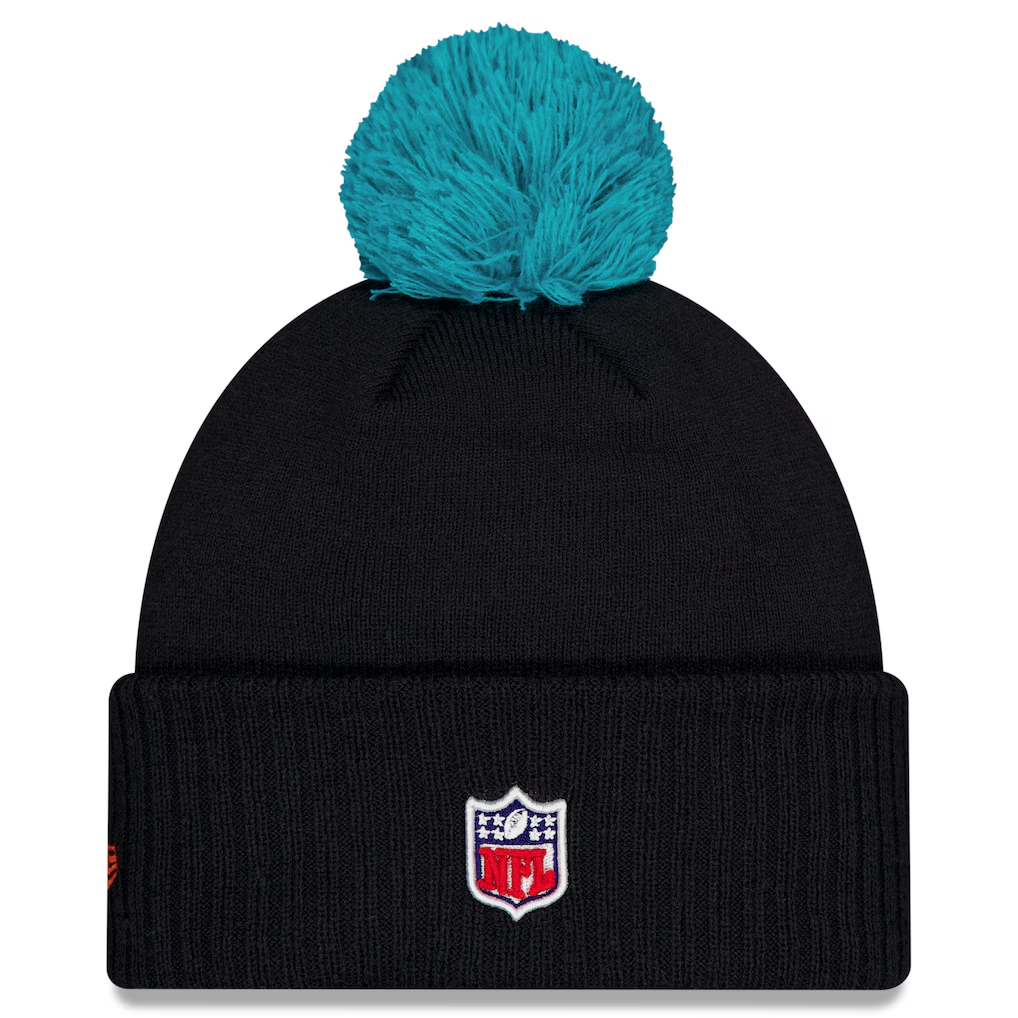 MIAMI DOLPHINS 2025 RIVALRY SIDELINE COLLECTION CUFFED KNIT WITH POM - PITCH BLUE