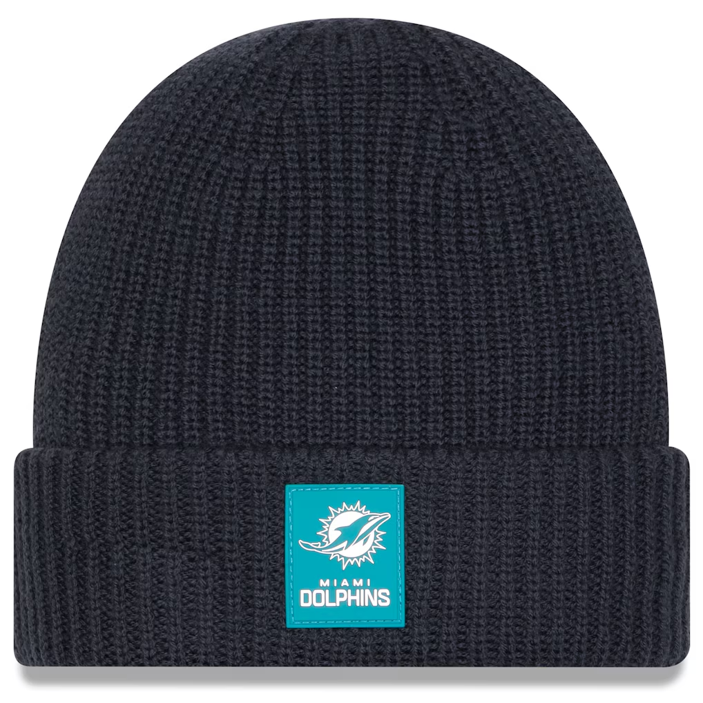 MIAMI DOLPHINS 2025 SIDELINE COLD WEATHER CUFFED KNIT - CHARCOAL