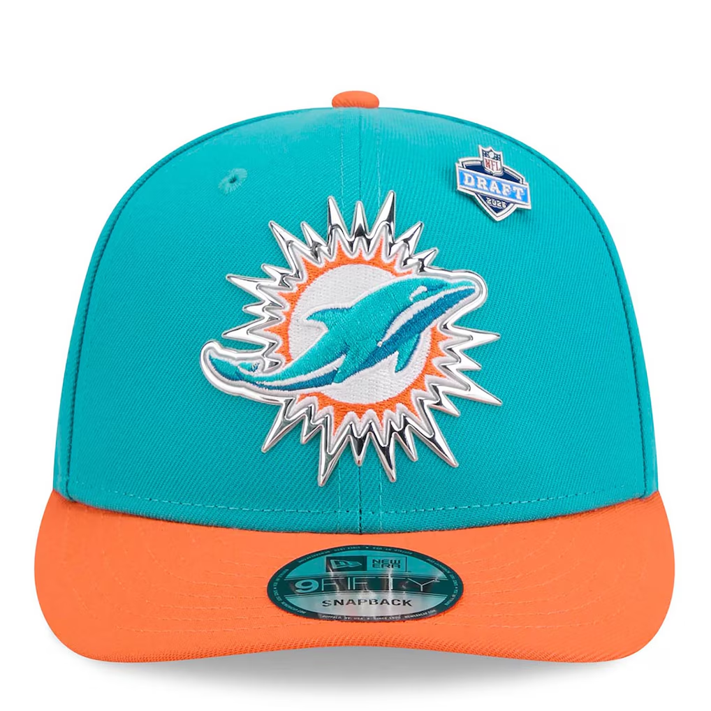 MIAMI DOLPHINS 2026 NFL DRAFT 9FIFTY SNAPBACK HAT - AQUA/ORANGE